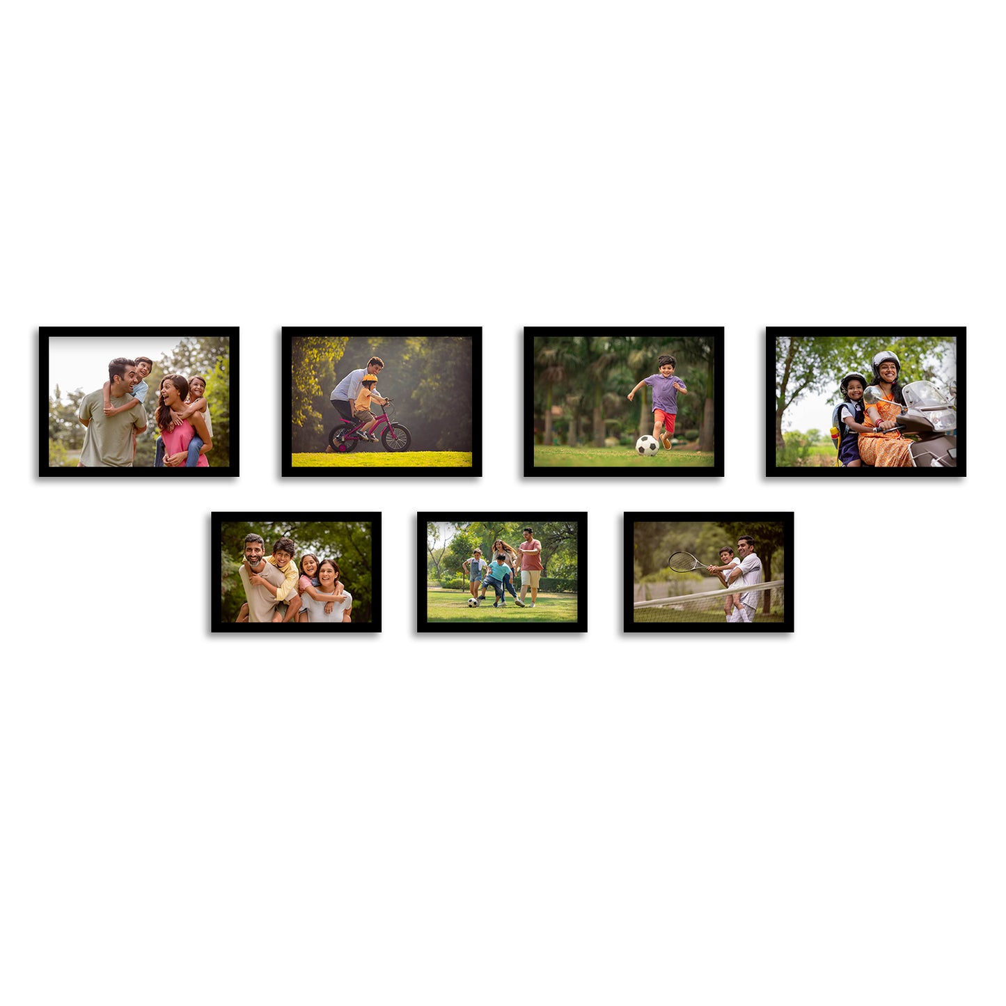 FRAME RANG Set of 7 Black Photo Frames (4 – 5x7 Inch, 3 – 4x6 Inch) | Wall Photo Frame Set for Gallery Wall & Home Décor