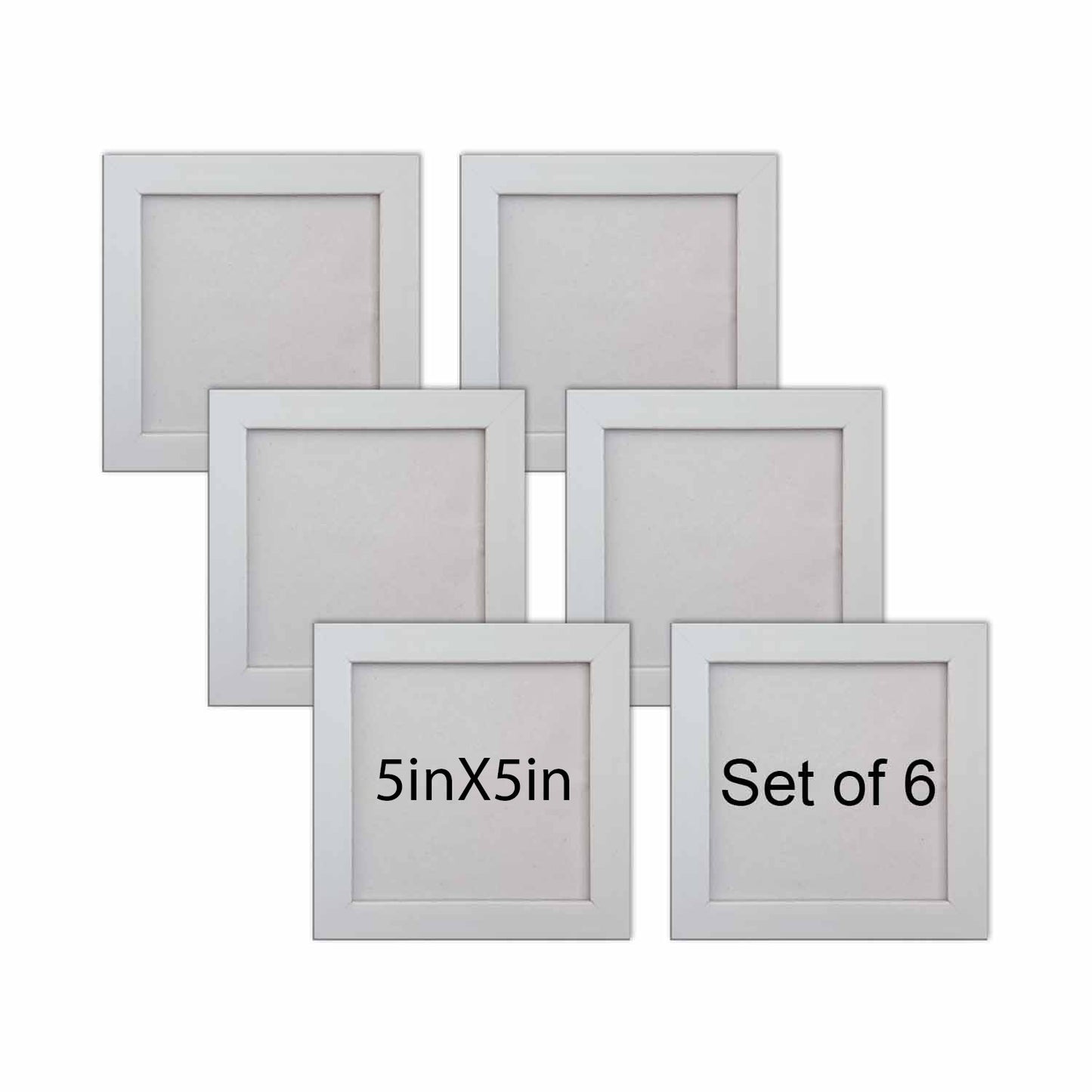 FRAME RANG Set of 6 Black/ White 5x5 Inch Mini Photo Frames | Wall & Tabletop Frame Set for Home & Décor