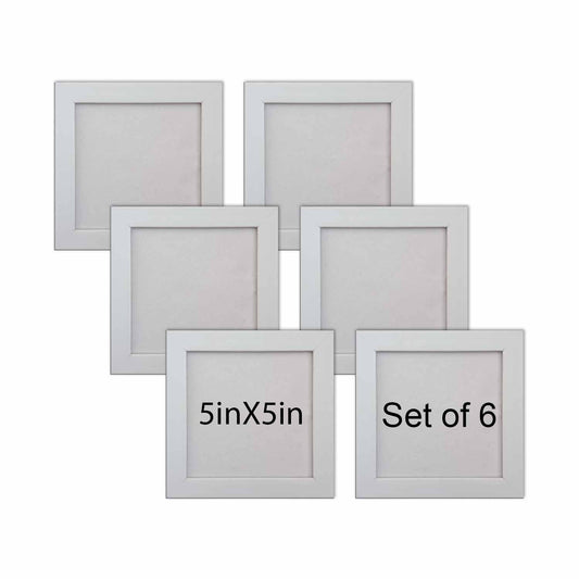 FRAME RANG Set of 6 Black/ White 5x5 Inch Mini Photo Frames | Wall & Tabletop Frame Set for Home & Décor