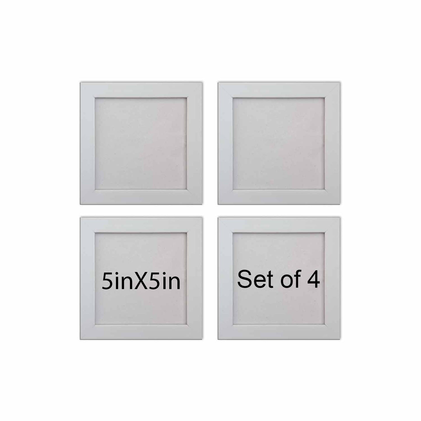 FRAME RANG Set of 4 Black/ White 5x5 Inch Mini Photo Frames | Wall & Tabletop Frame Set for Home & Décor