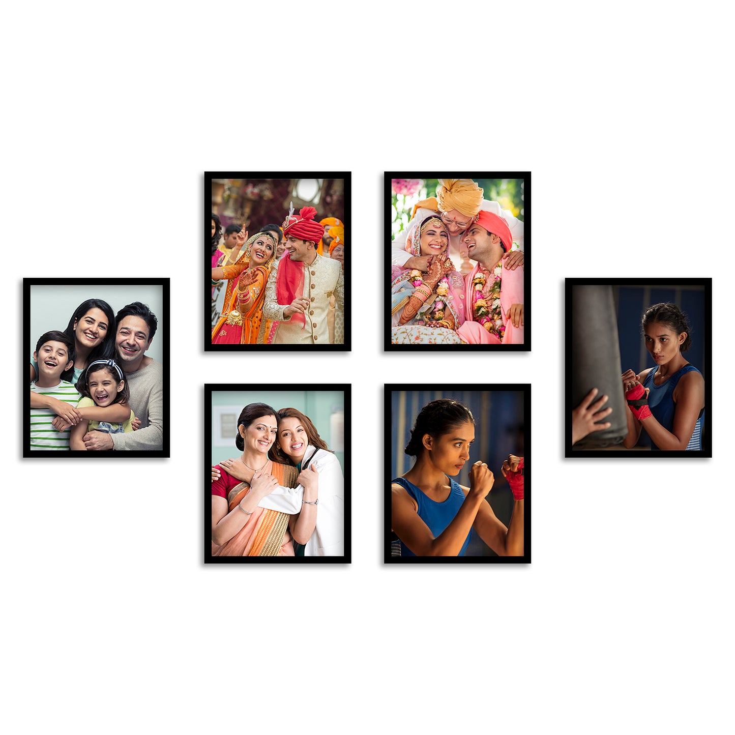 FRAME RANG Set of 6 Black Photo Frames (6 – 8x10 Inch) | Wall Photo Frame Set for Gallery Wall & Home Décor