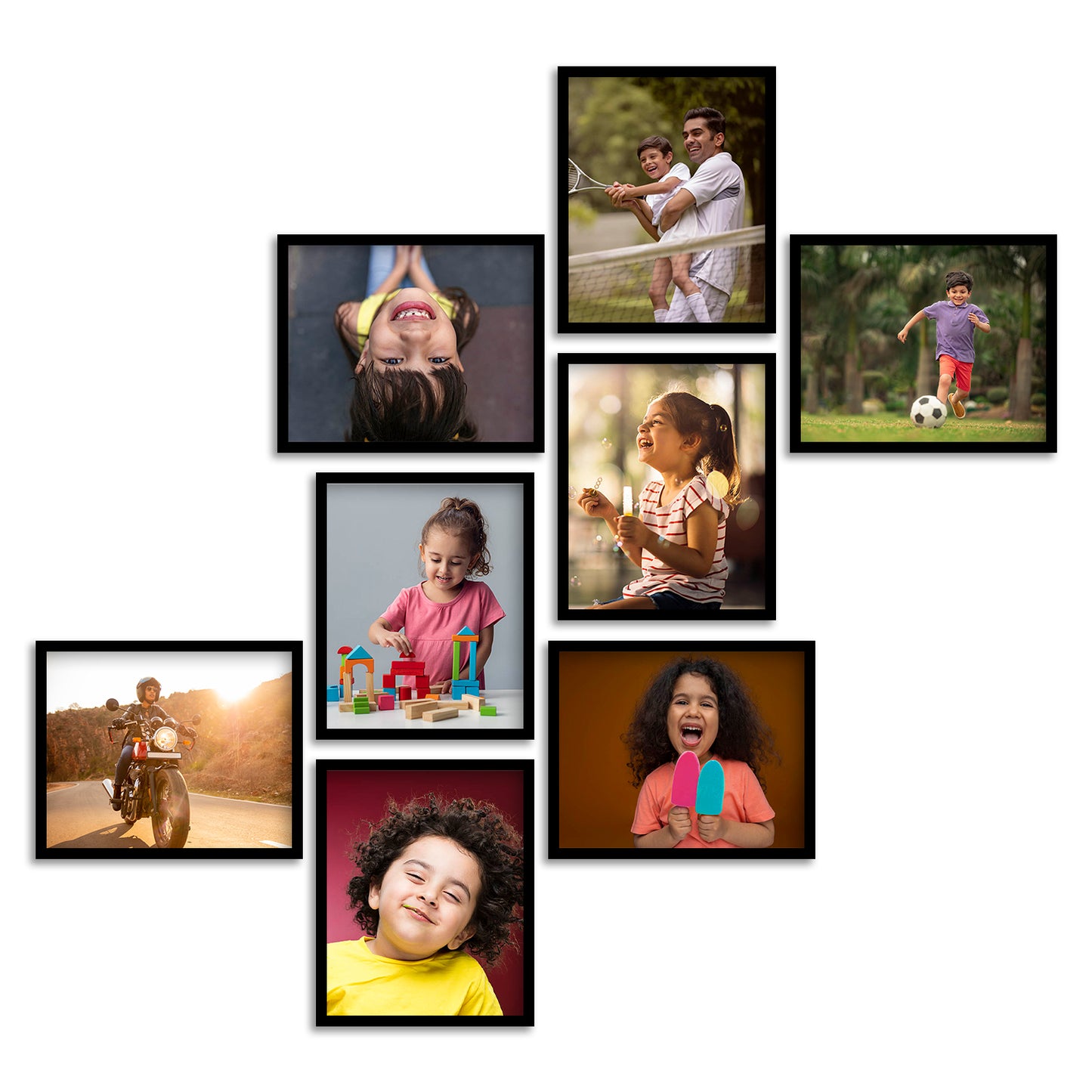 FRAME RANG Set of 8 Black Photo Frames (8 – 8x10 Inch) | Wall Photo Frame Set for Gallery Wall & Home Décor