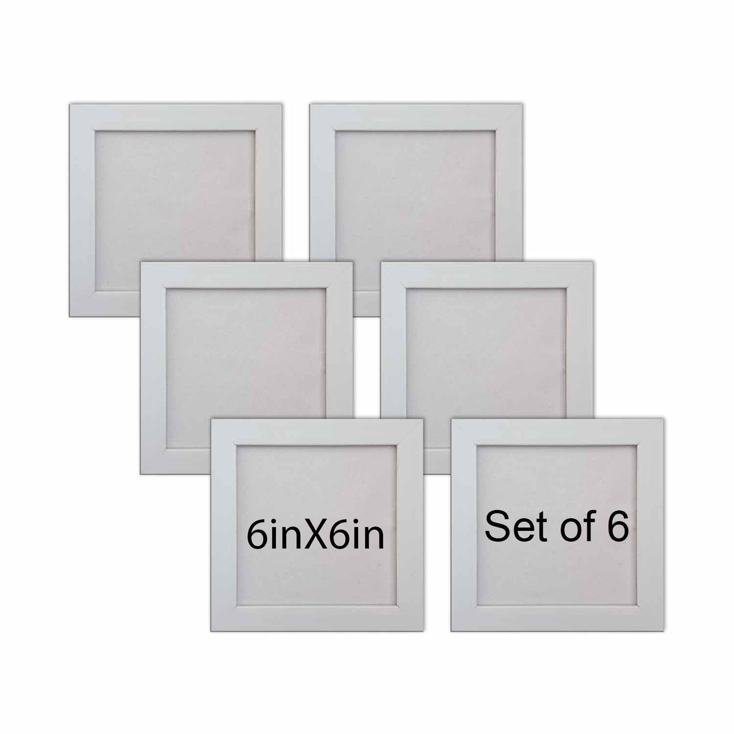 FRAME RANG Set of 6 Black/ White 6x6 Inch Mini Photo Frames | Wall & Tabletop Frame Set for Home & Décor