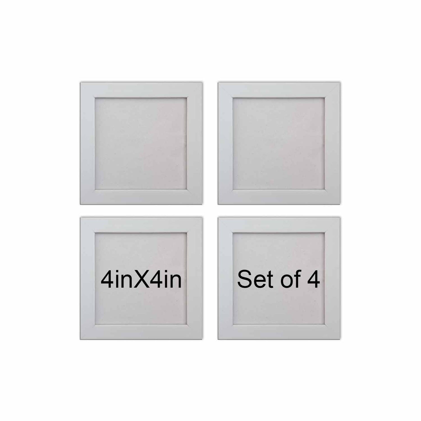 FRAME RANG Set of 4 Black/ White 4x4 Inch Mini Photo Frames | Wall & Tabletop Frame Set for Home & Décor