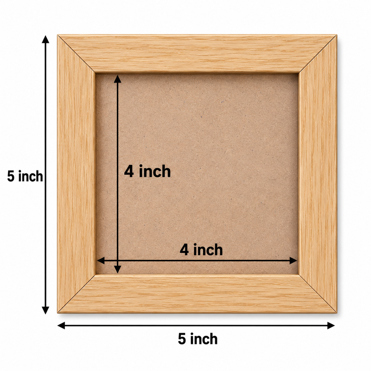 Photo Frames 4x4 inch Set of Frames, Light Brown Wood Wall Frames