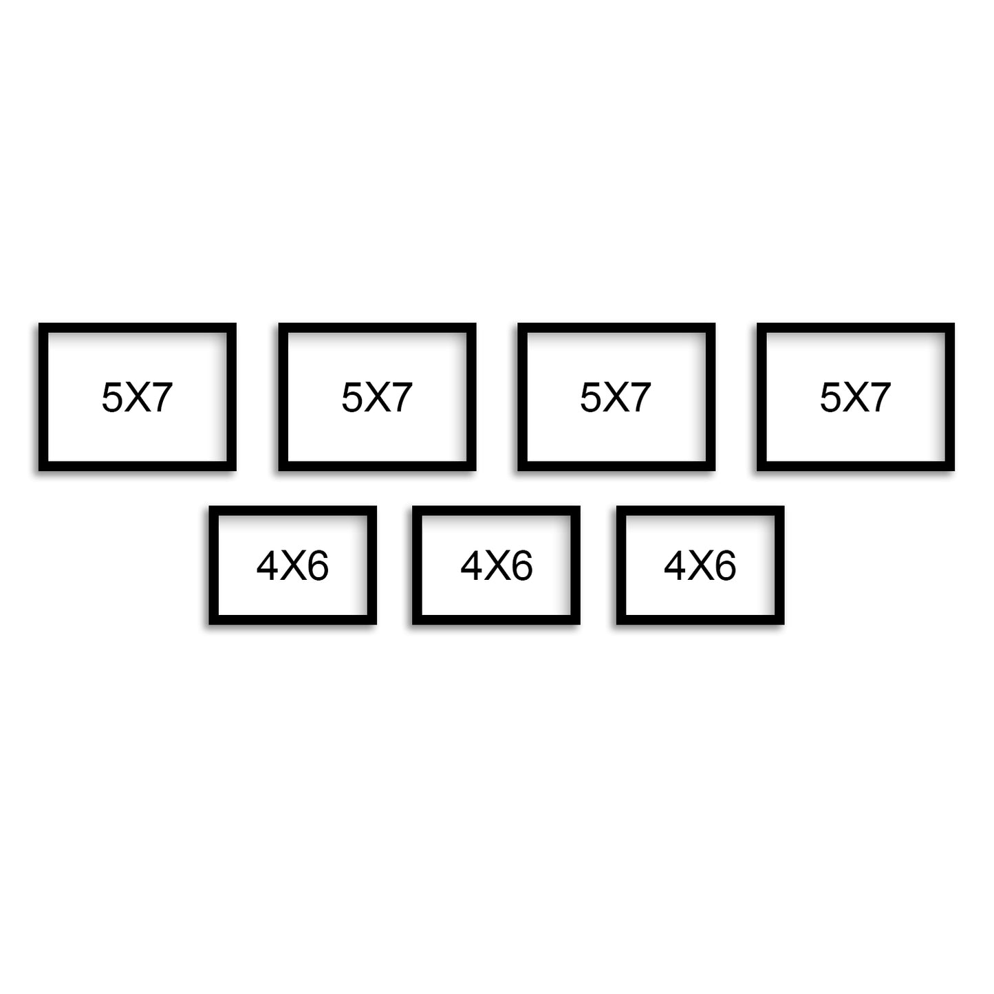 FRAME RANG Set of 7 Black Photo Frames (4 – 5x7 Inch, 3 – 4x6 Inch) | Wall Photo Frame Set for Gallery Wall & Home Décor