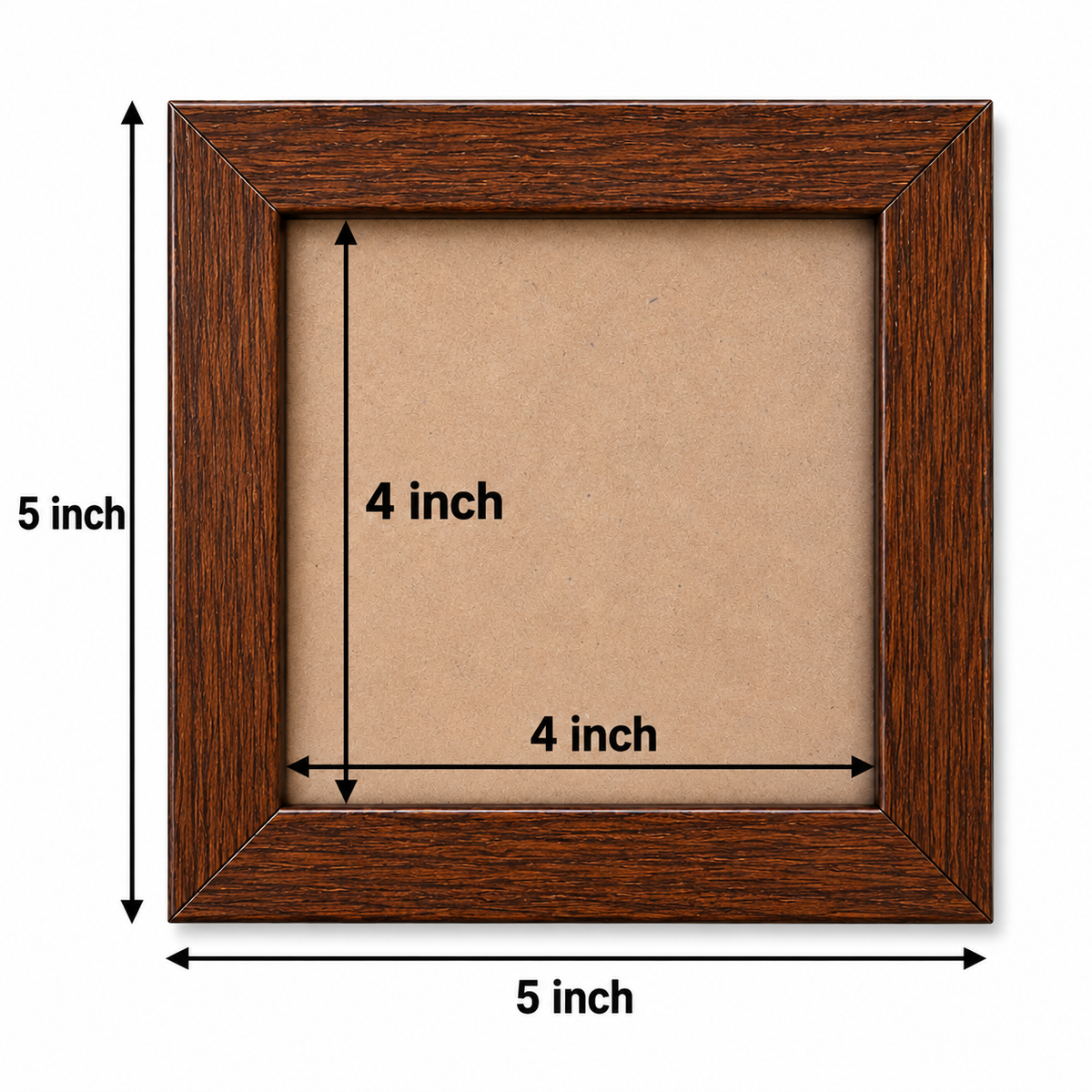 Photo Frames 4x4 inch Set Of Frames , Brown Wood Wall Frames