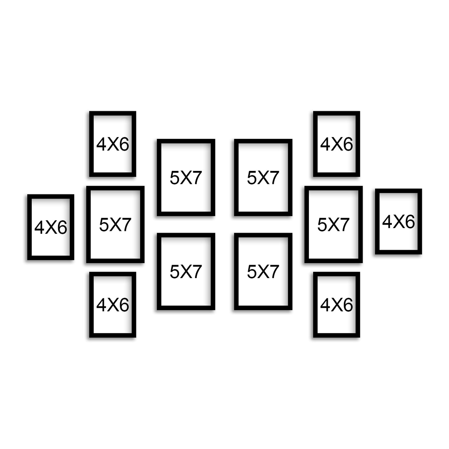 FRAME RANG Set of 12 Black Photo Frames (6 – 5x7 Inch, 6 – 4x6 Inch) | Wall Photo Frame Set for Gallery Wall & Home Décor
