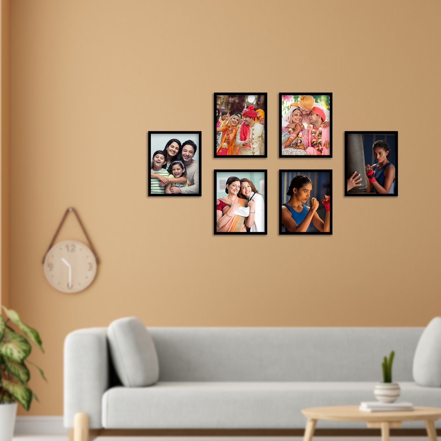 FRAME RANG Set of 6 Black Photo Frames (6 – 8x10 Inch) | Wall Photo Frame Set for Gallery Wall & Home Décor