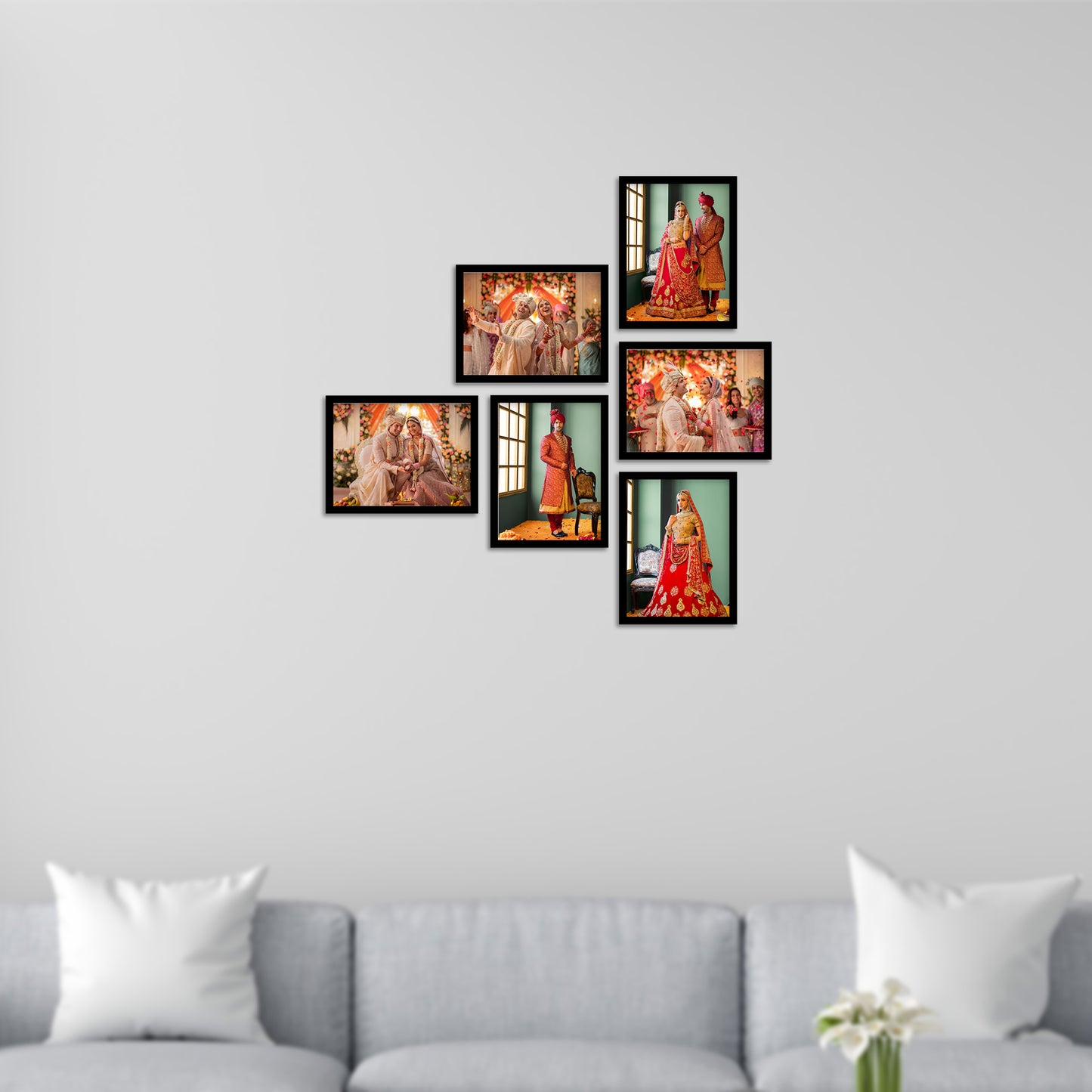FRAME RANG Set of 6 Black Photo Frames (6 – 6x8 Inch) | Wall Photo Frame Set for Gallery Wall & Home Décor