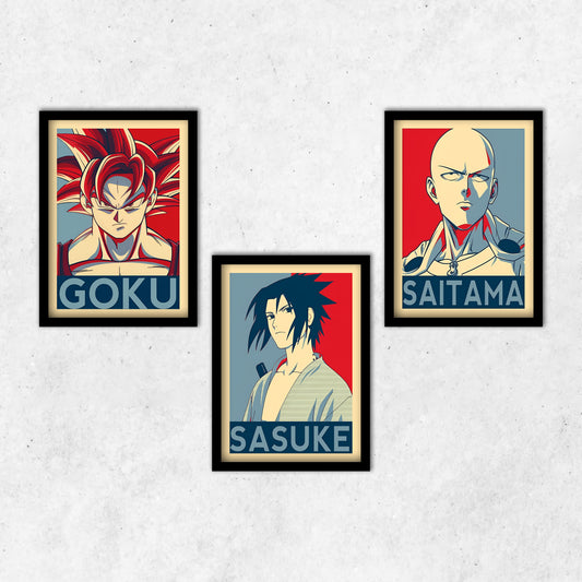 Anime Frames Combo Goku, Sasuke (3pcs:- 13*9inch)