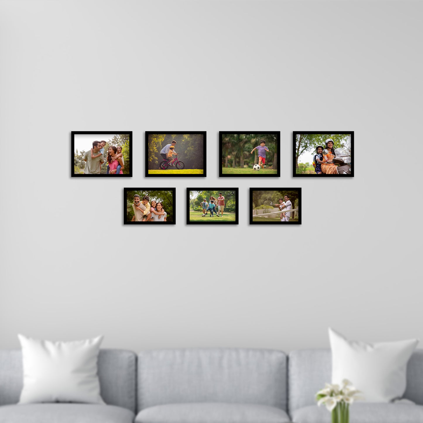 FRAME RANG Set of 7 Black Photo Frames (4 – 5x7 Inch, 3 – 4x6 Inch) | Wall Photo Frame Set for Gallery Wall & Home Décor