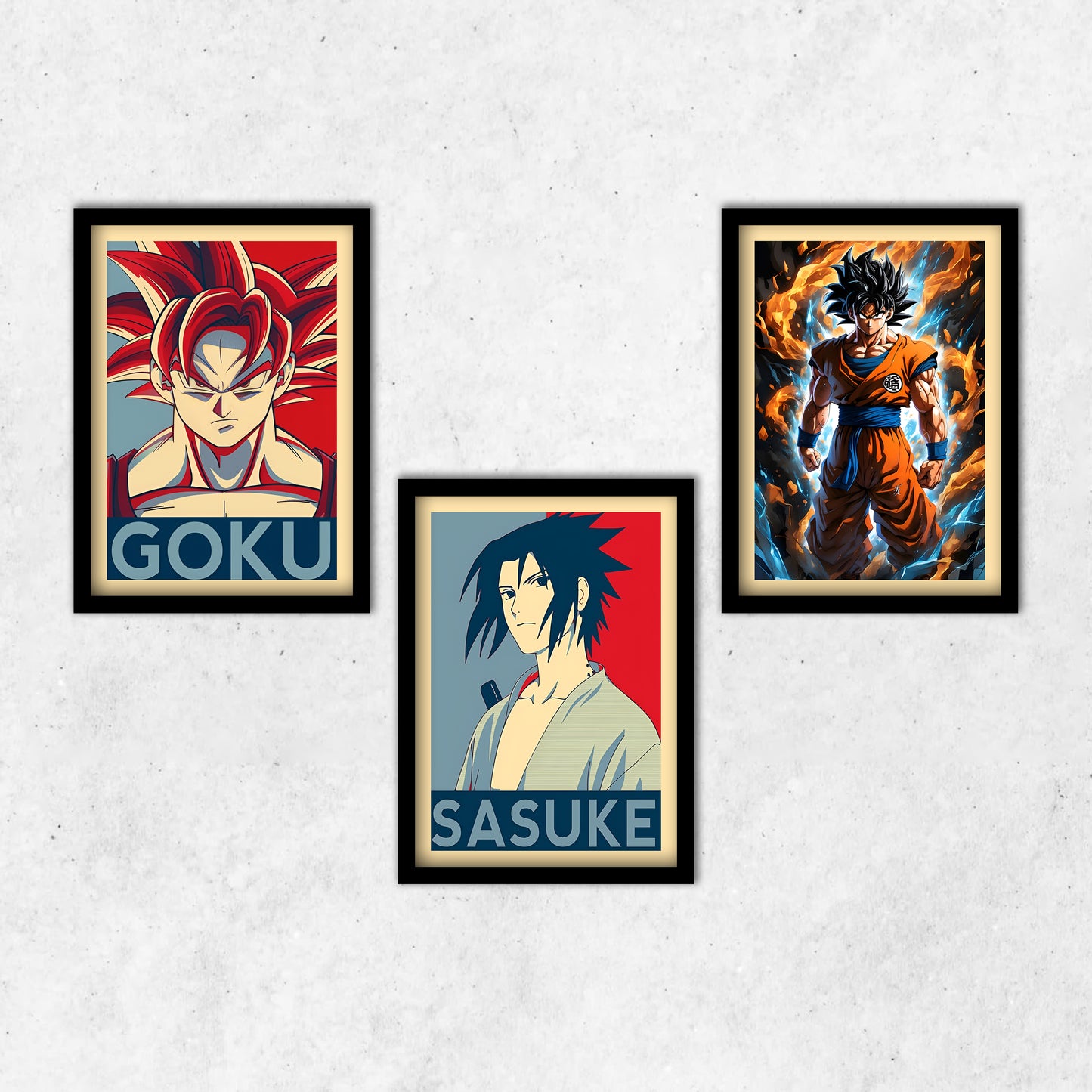 Sasuke Goku Dragon Ball-z Combo (3pcs:- 13*9inch)