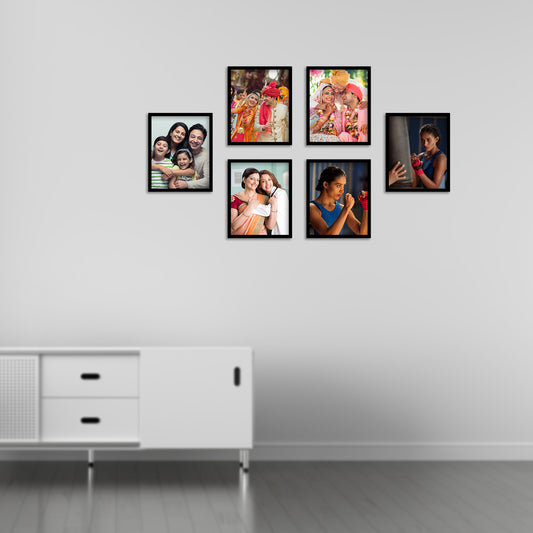 FRAME RANG Set of 6 Black Photo Frames (6 – 8x10 Inch) | Wall Photo Frame Set for Gallery Wall & Home Décor