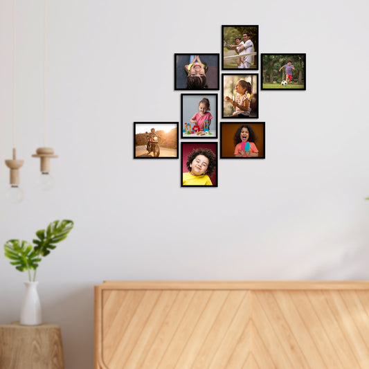 FRAME RANG Set of 8 Black Photo Frames (8 – 8x10 Inch) | Wall Photo Frame Set for Gallery Wall & Home Décor