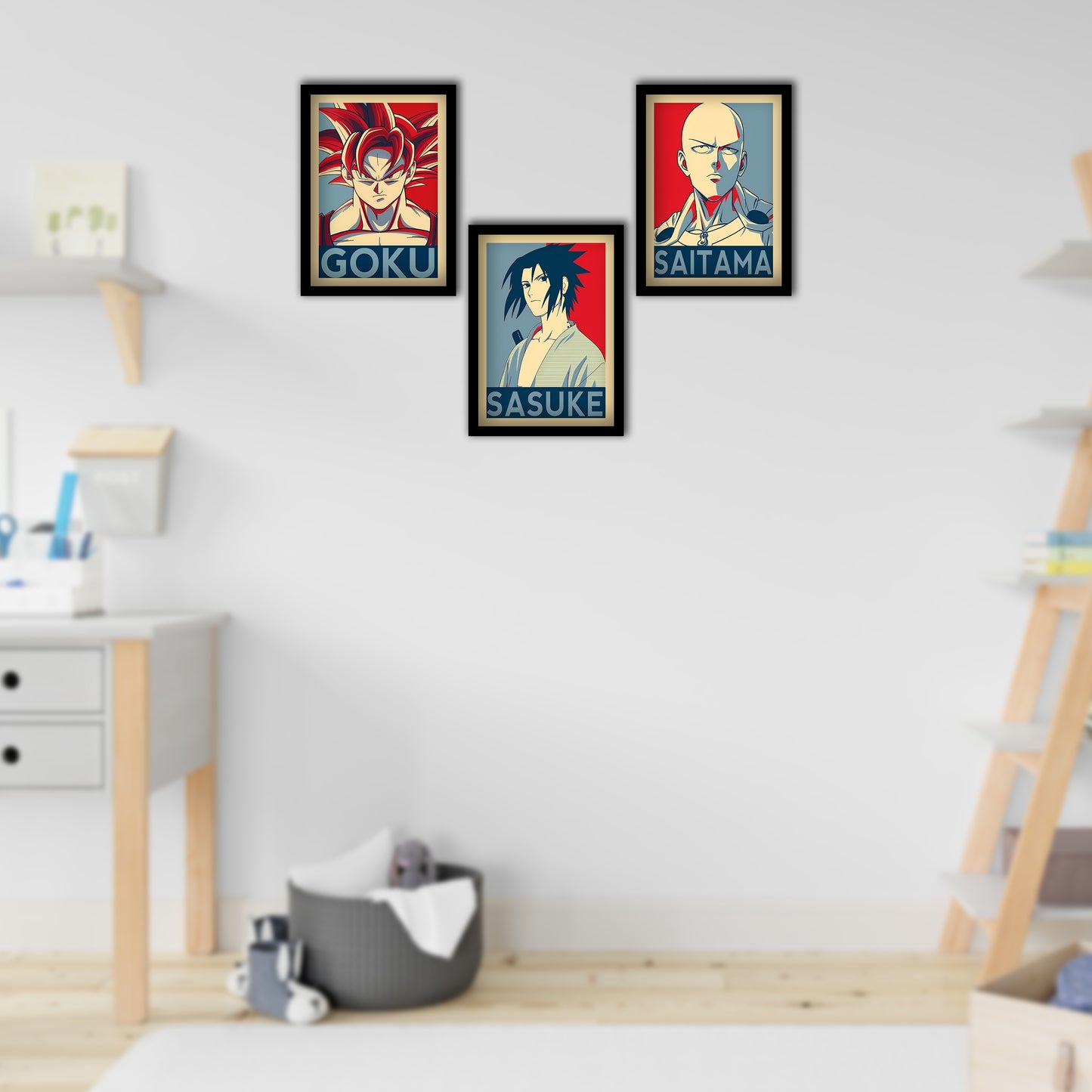 Anime Frames Combo Goku, Sasuke (3pcs:- 13*9inch)