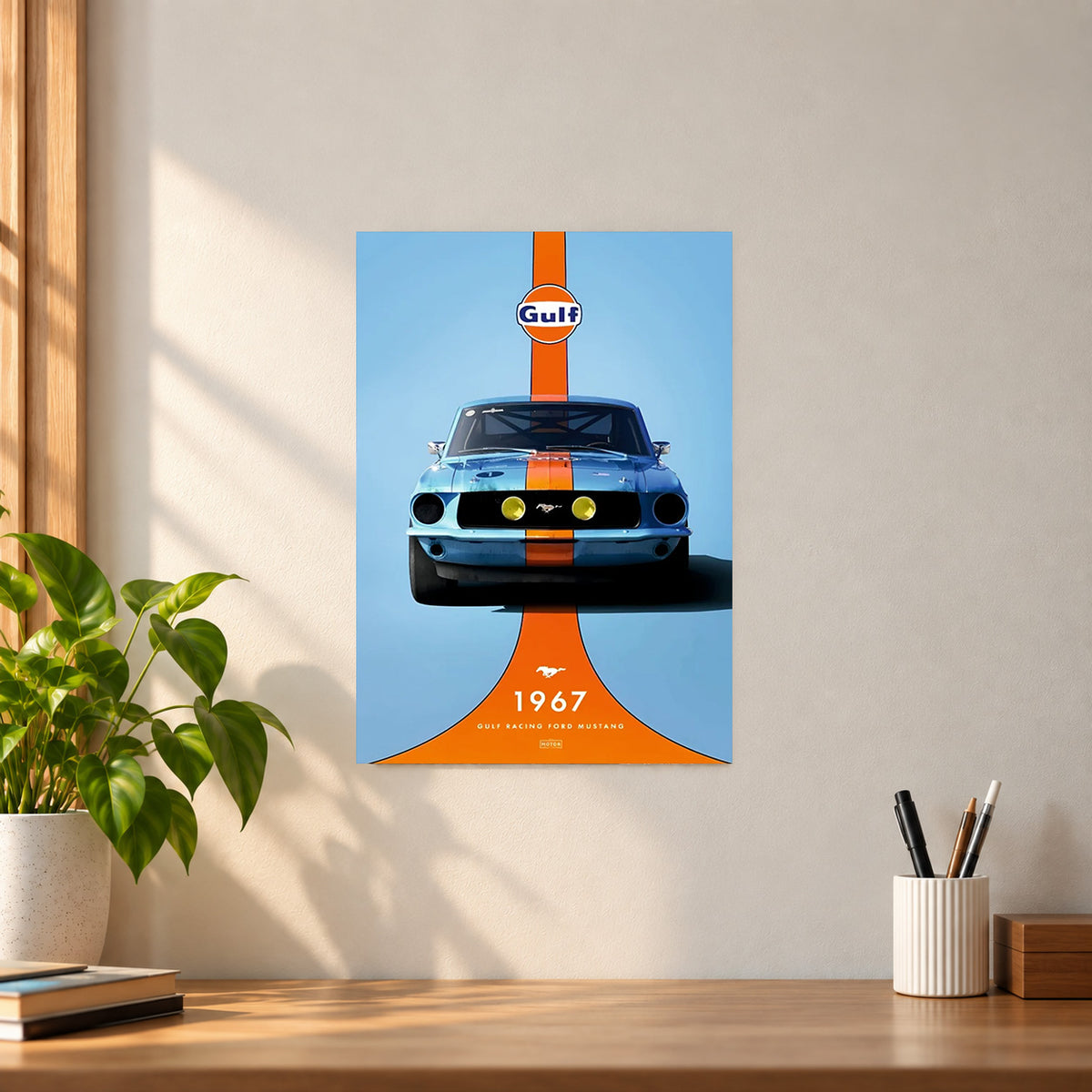 Car Ford Mustang 1967 Gulf Poster || Classic Car Wall Art