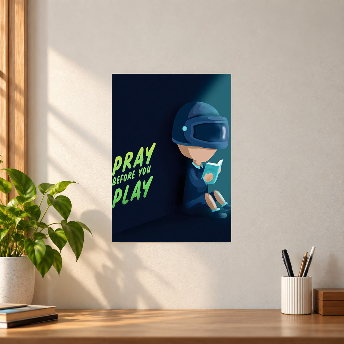 Games Pray Before You Play BGMI Poster || Gaming Wall Art