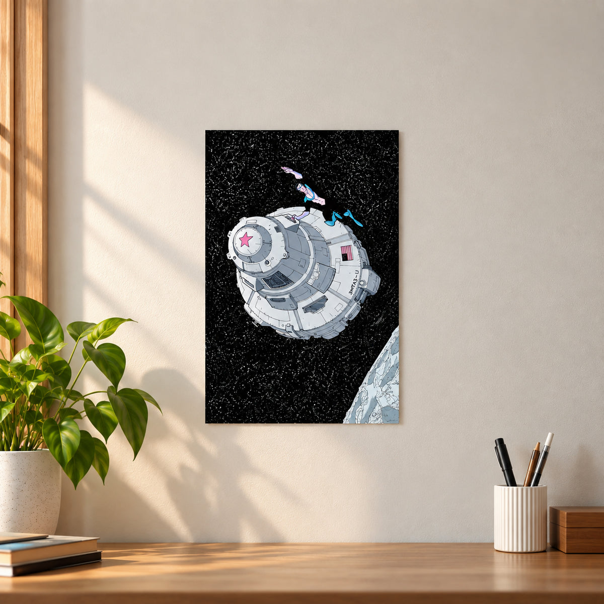 Artistic Spaceship Poster || Futuristic Space Wall Art