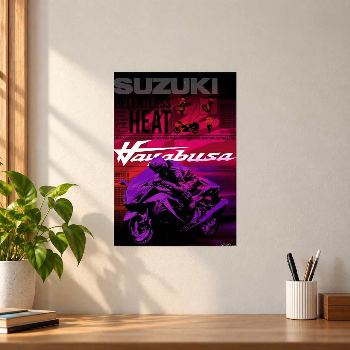 Bike Suzuki Hayabusa Poster || Superbike Motorcycle Wall Art