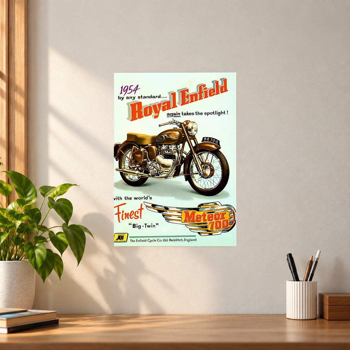Bike Royal Enfield Old #2 Poster || Vintage Bike Wall Art