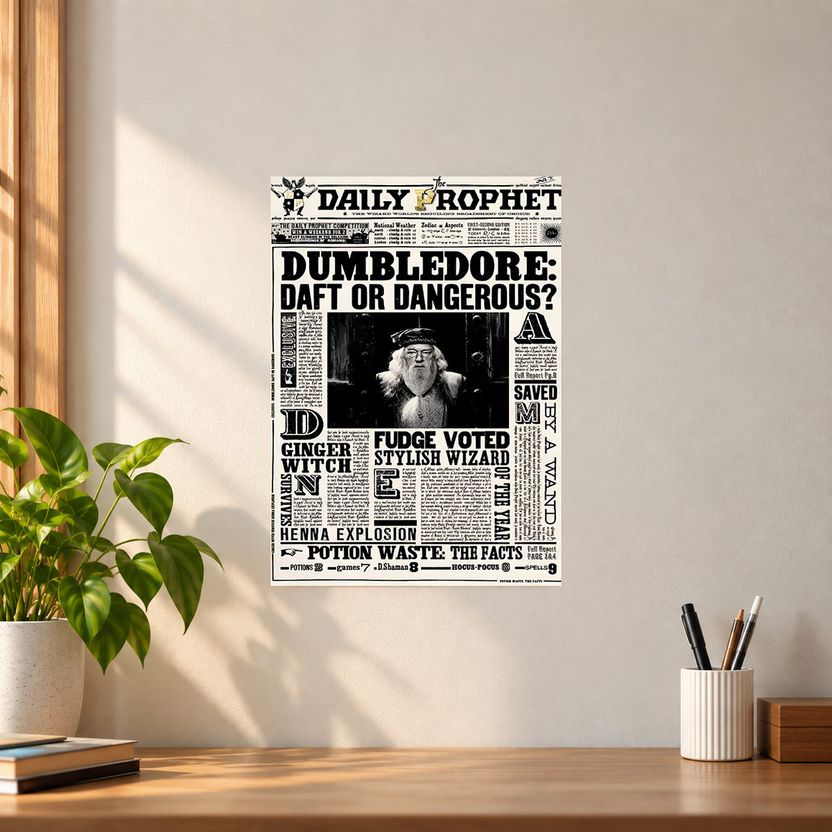 Movies Daily Prophet Poster || Harry Potter Inspired Wall Art