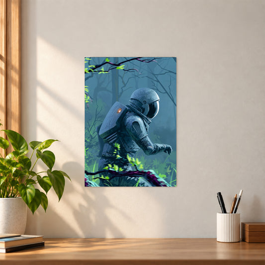 Artistic Astronaut in Jungle Poster | Surreal Space Wall Art