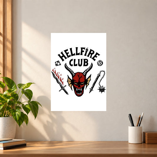 Web-Series Hellfire Club Logo Poster || Stranger Things Wall Art