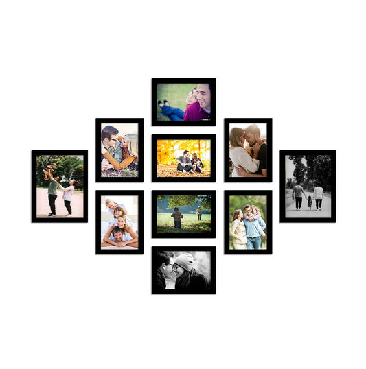 FRAME RANG Set of 10 Black Photo Frames (8 – 5x7 Inch, 2 – 6x8 Inch) | Wall Photo Frame Set for Gallery Wall & Home Décor