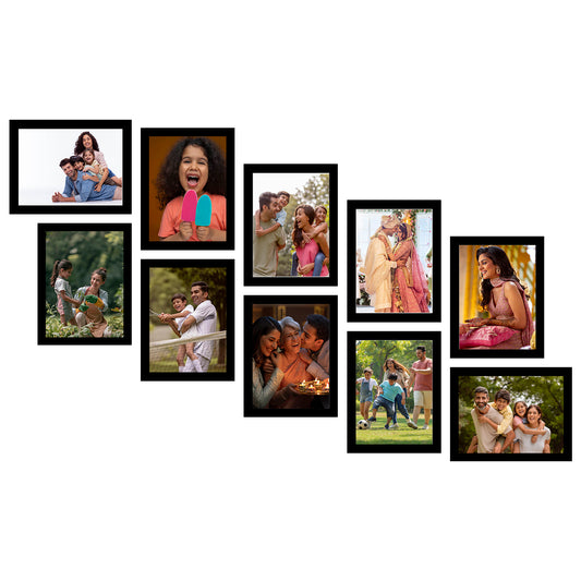 FRAME RANG Set of 10 Black Photo Frames (10 – 6x8 Inch) | Wall Photo Frame Set for Gallery Wall & Home Décor
