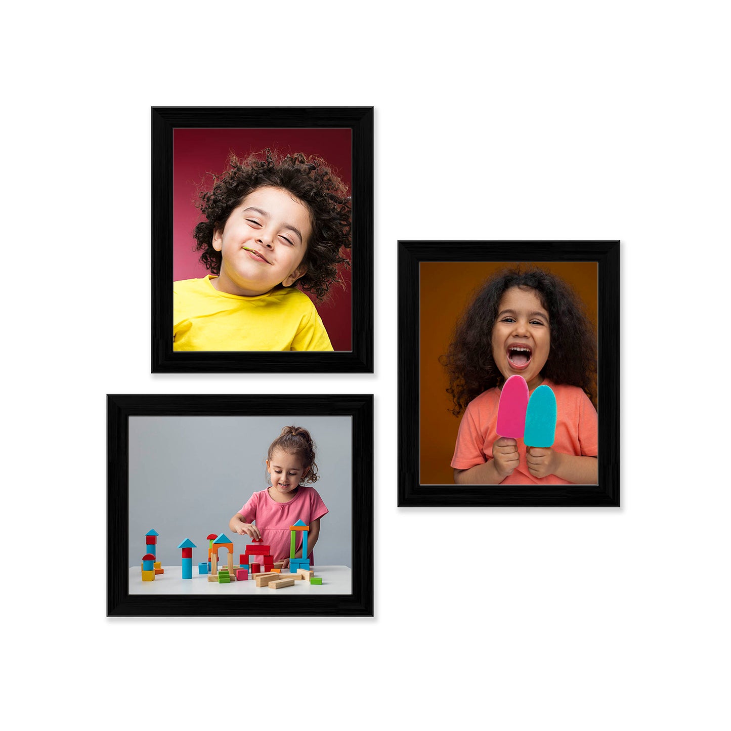 FRAME RANG Set of 3 Black Photo Frames (3 – 6x8 Inch) | Wall Photo Frame Set for Home Décor & Gallery Wall