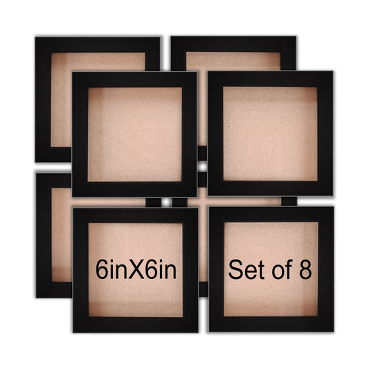 FRAME RANG Set of 8 Black/ White 6x6 Inch Mini Photo Frames | Wall & Tabletop Frame Set for Home & Décor