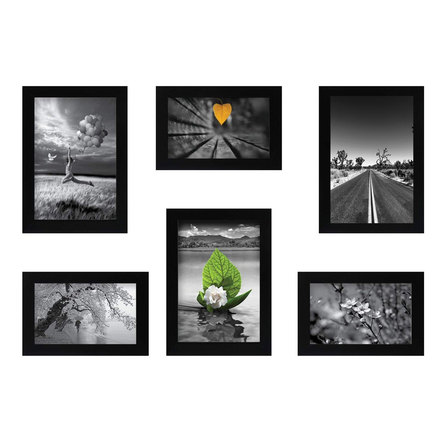 FRAME RANG Set of 6 Photo Frames (3 – 4x6 Inch, 3 – 5x7 Inch) | Wall-Mounted Picture Frame Set