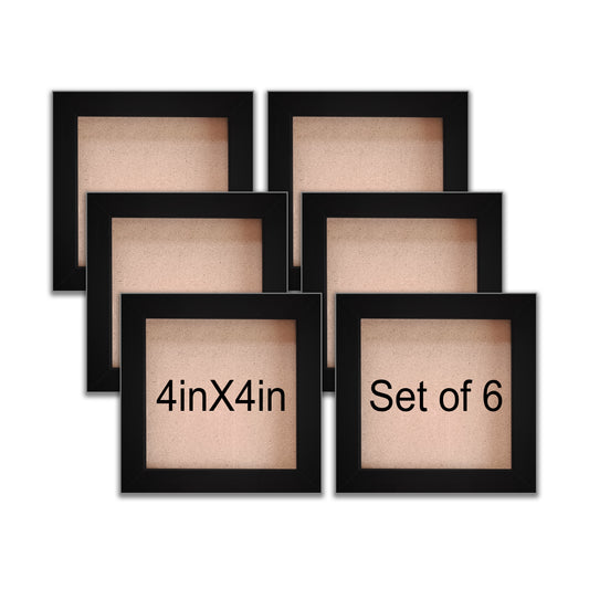 FRAME RANG Set of 6 Black/ White 4x4 Inch Mini Photo Frames | Wall & Tabletop Frame Set for Home & Décor
