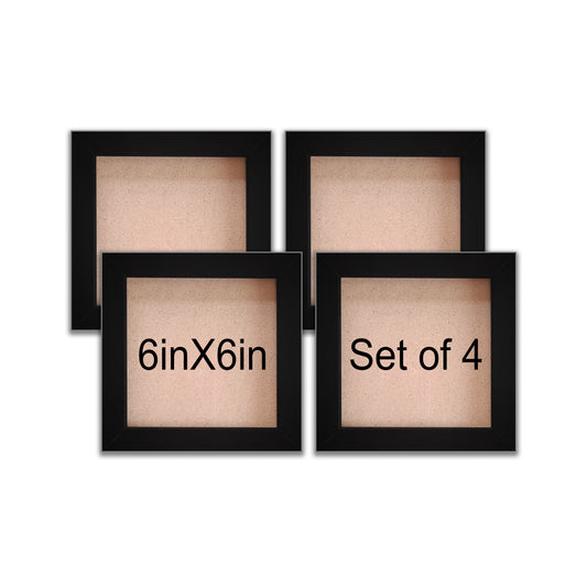 FRAME RANG Set of 4 Black/ White 6x6 Inch Mini Photo Frames | Wall & Tabletop Frame Set for Home & Décor
