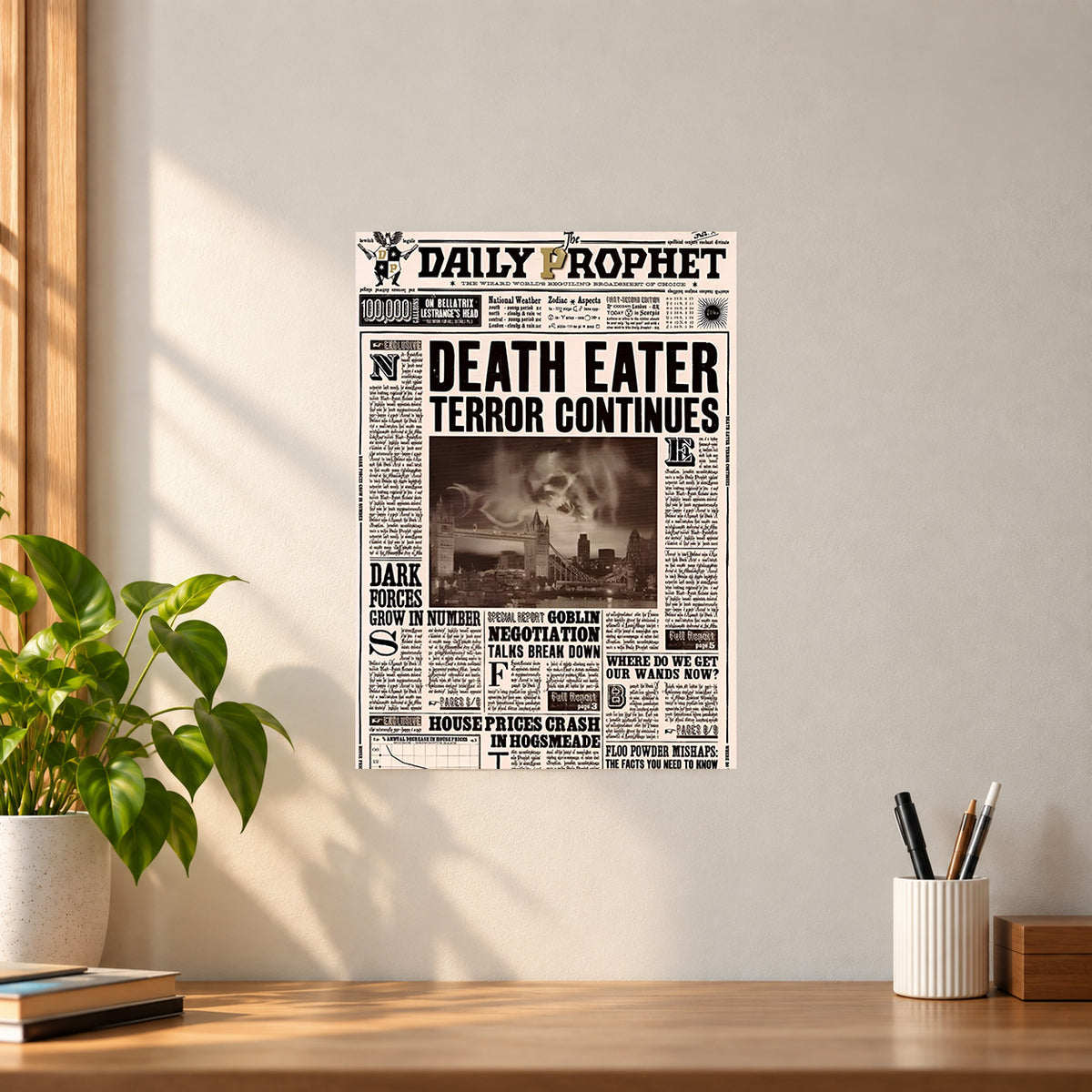 Movies Harry Potter Newspaper Poster || Magical Movie Wall Art