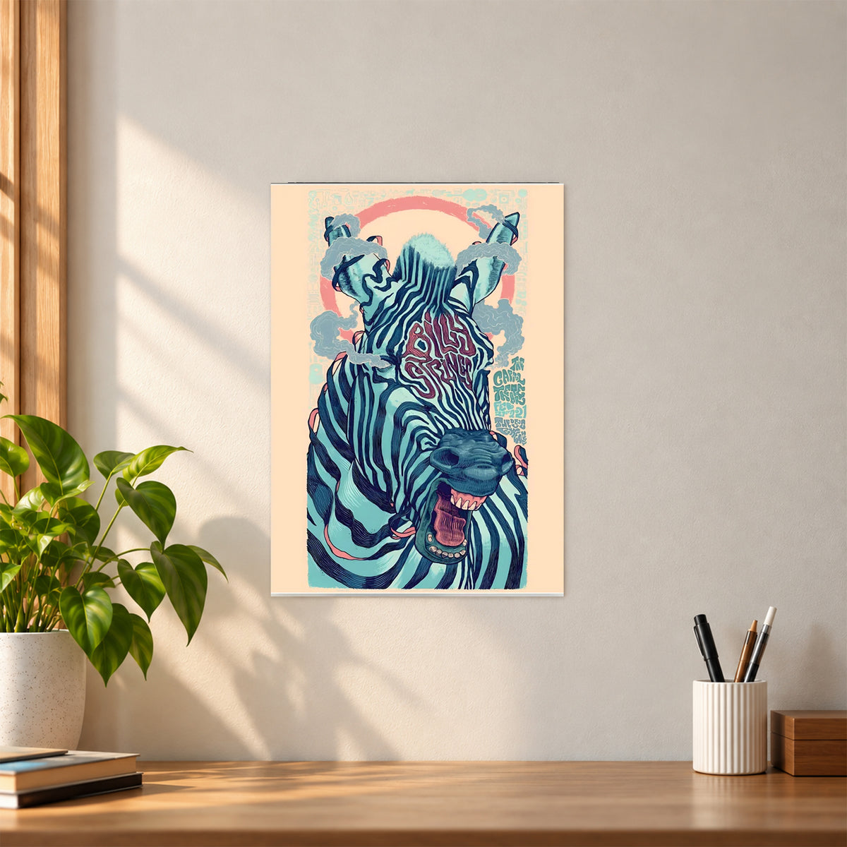 Artistic Trippy Zebra Poster || Psychedelic Animal Wall Art