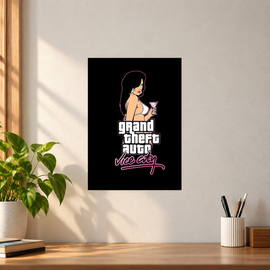 Games GTA Vice City Poster || Retro Gaming Wall Art