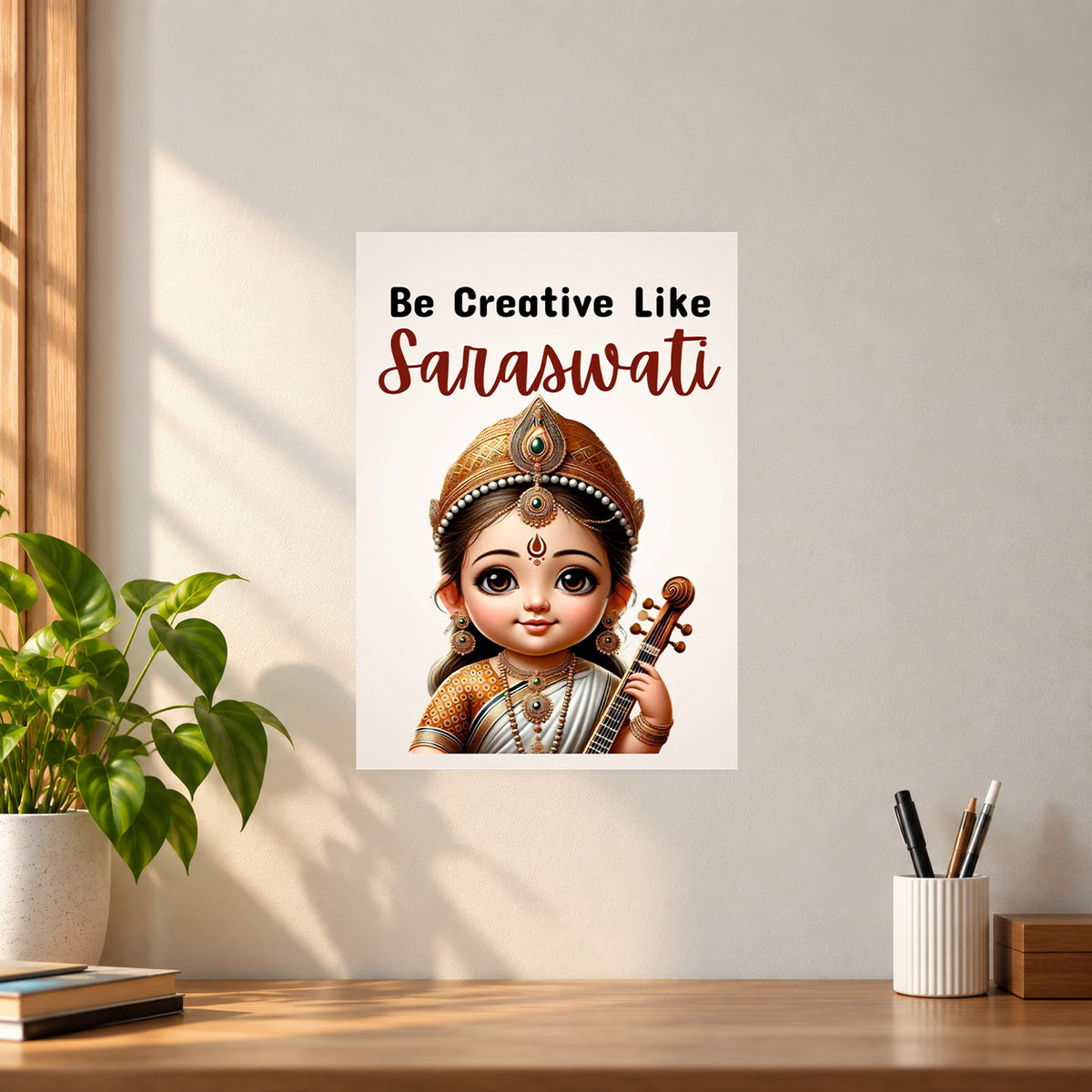 Spiritual Saraswati Ji Poster || Maa Saraswati Spiritual Wall Art