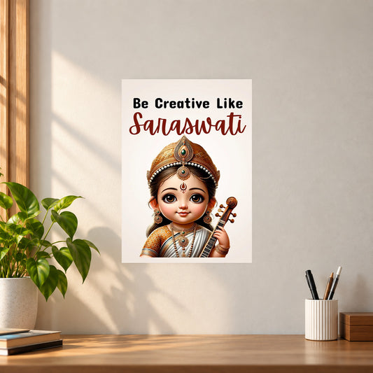 Spiritual Saraswati Ji Poster || Maa Saraswati Spiritual Wall Art