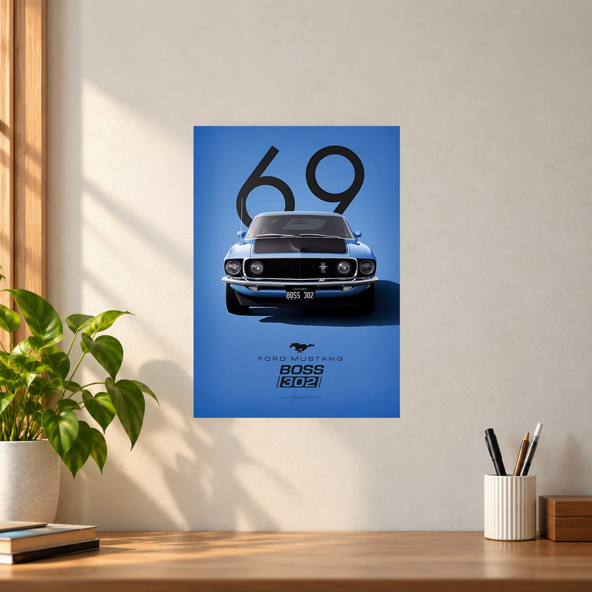 Car Ford Mustang Boss 302 Poster || Muscle Car Wall Art
