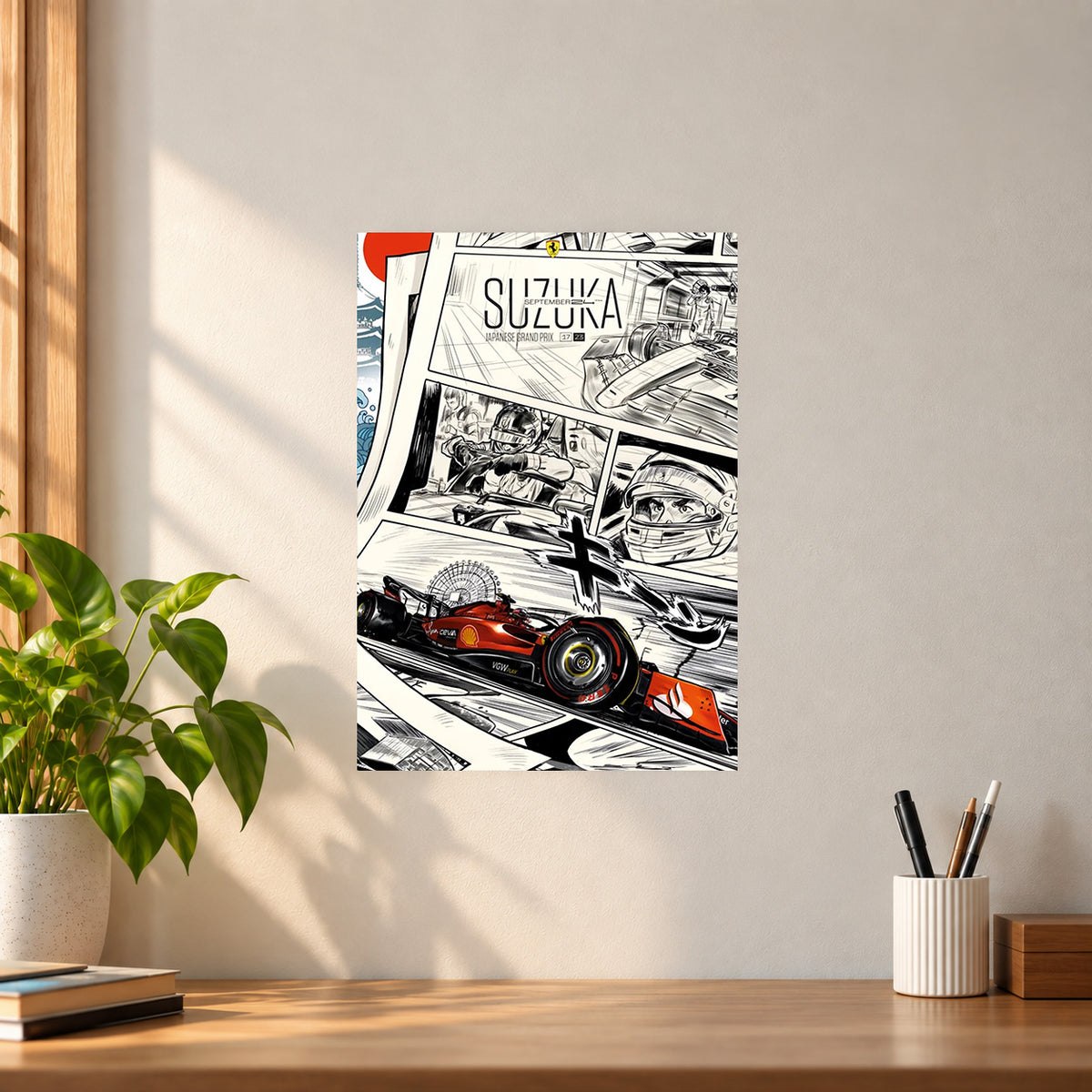 Car F1 Racing Style Comic Poster || Car & Motorsport Wall Art