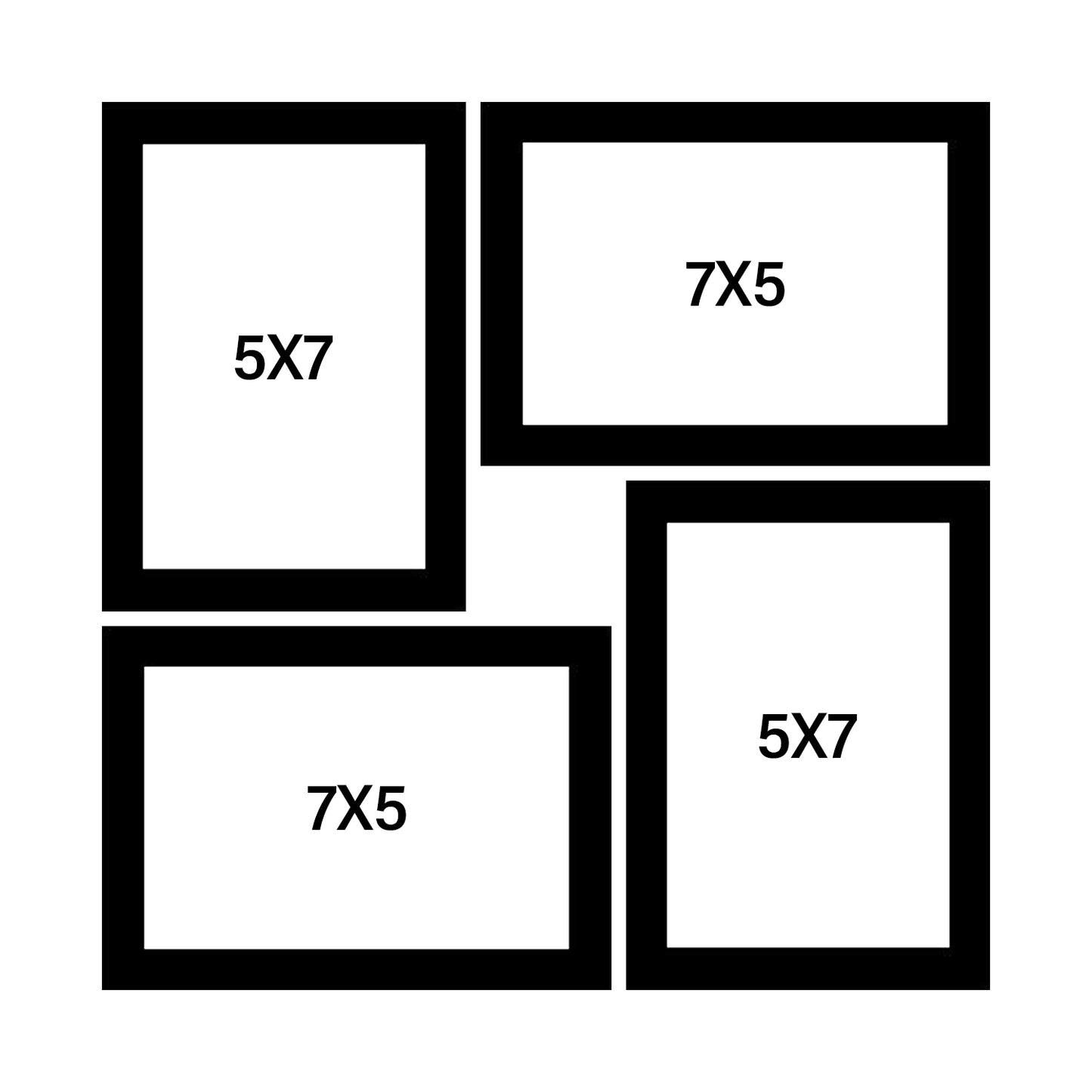 FRAME RANG Set of 4 Black Photo Frames (4 – 5x7 Inch) | Wall Photo Frame Set for Home Décor & Gallery Wall