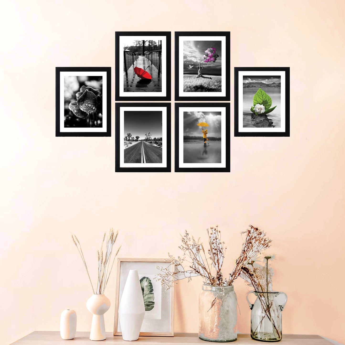 FRAME RANG Set of 6 Black Photo Frames (6 – 8x10 Inch) | Wall Photo Frame Set for Home Décor & Gallery Wall