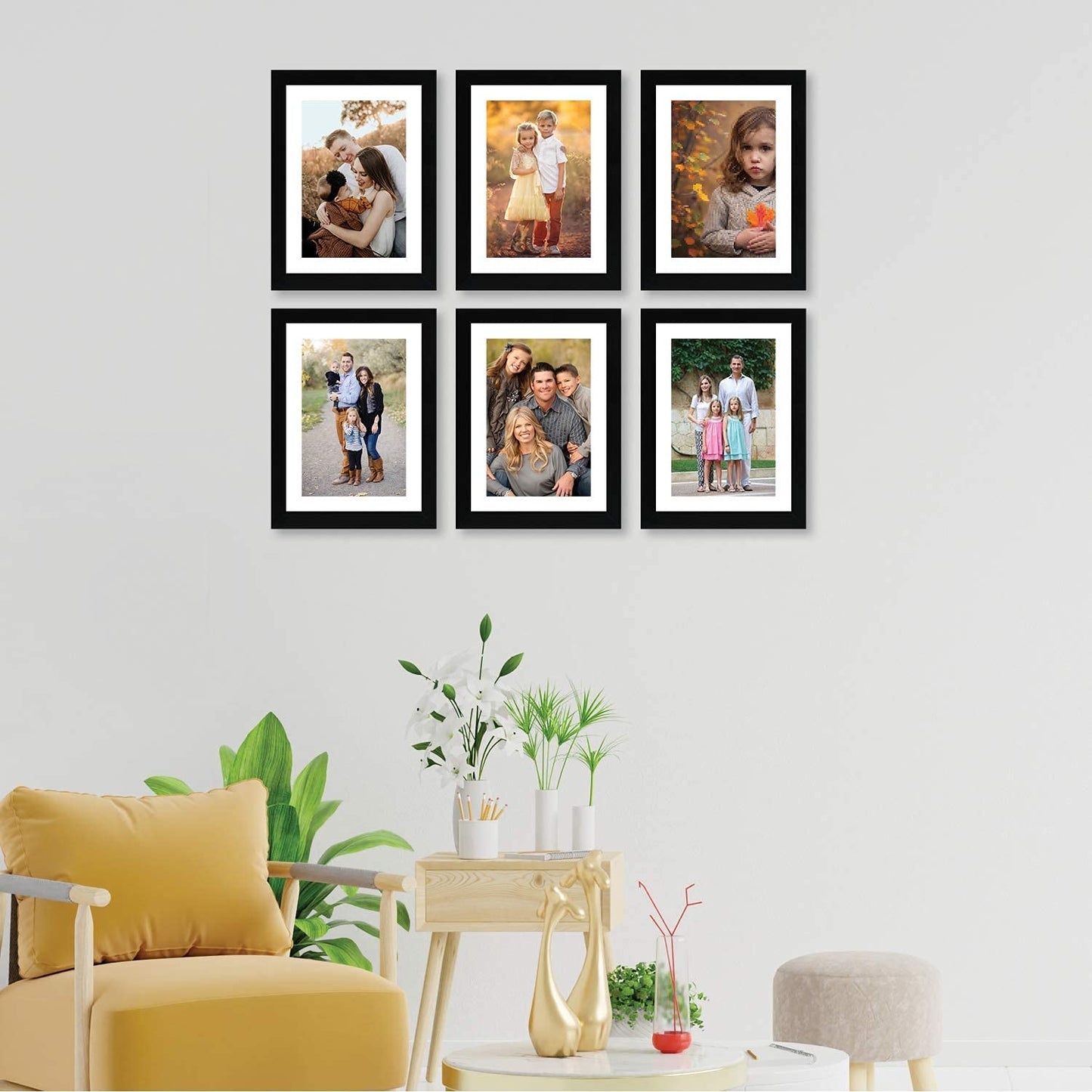 FRAME RANG Set of 6 Black Photo Frames (6 – 6x8 Inch) | Wall Photo Frame Set for Gallery Wall & Home Décor