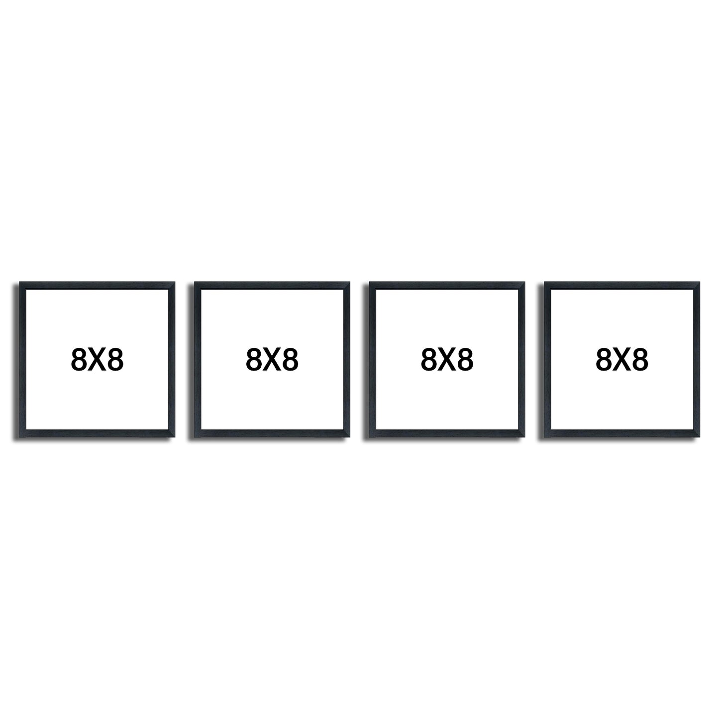 FRAME RANG Set of 4 Black Photo Frames (4 – 8x8 Inch) | Square Wall Photo Frame Set for Home Décor & Gallery Wall