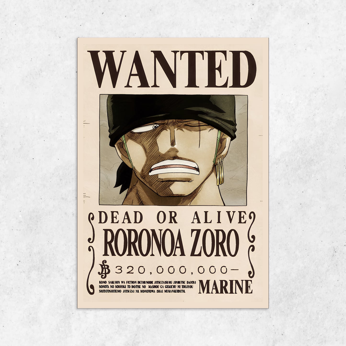 Roronao Zoro Wanted || Matte Finish Poster