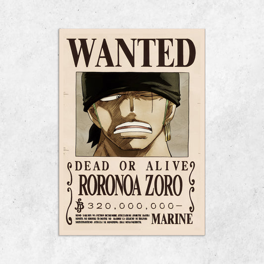 Roronao Zoro Wanted || Matte Finish Poster