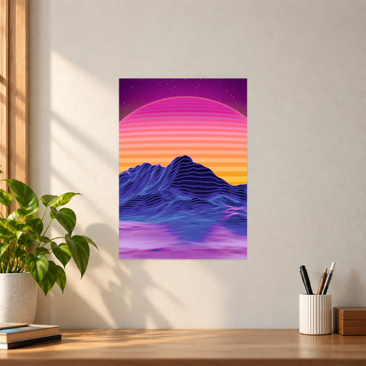 Artistic Retro Hills Poster | Vintage Mountain Wall Art