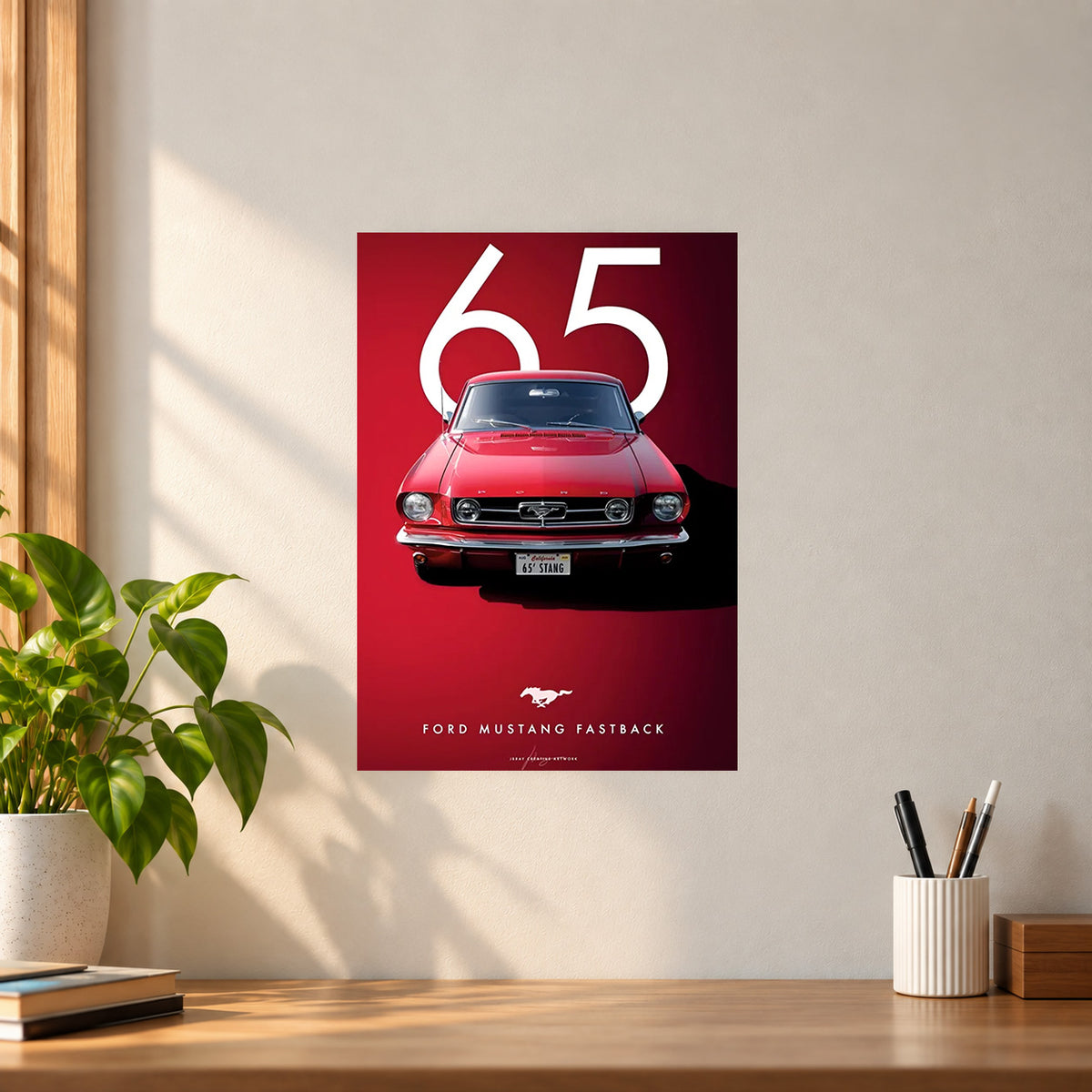Car Ford Mustang Fastback Poster || Muscle Car Wall Art